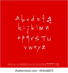 Alphabet & number / handwriting - vector