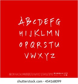 Alphabet & number / handwriting - vector