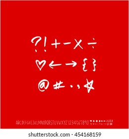 Alphabet & number / handwriting - vector