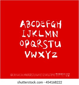 Alphabet & number / handwriting - vector