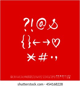 Alphabet & number / handwriting - vector