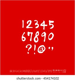 Alphabet & number / handwriting - vector