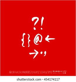 Alphabet & number / handwriting - vector
