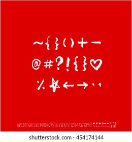 Alphabet & number / handwriting - vector