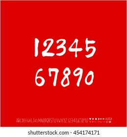 Alphabet & number / handwriting - vector