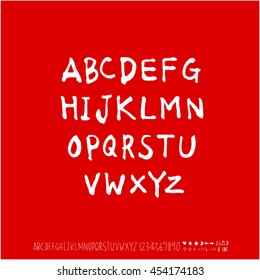 Alphabet & number / handwriting - vector
