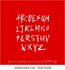 Alphabet & number / handwriting - vector