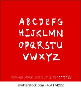 Alphabet & number / handwriting - vector