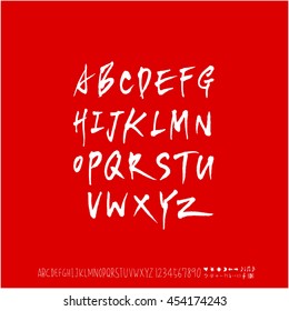 Alphabet & number / handwriting - vector