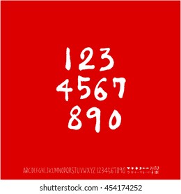 Alphabet & number / handwriting - vector