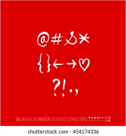 Alphabet & number / handwriting - vector