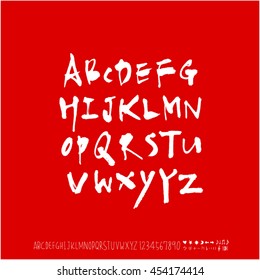 Alphabet & number / handwriting - vector