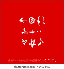 Alphabet & number / handwriting - vector