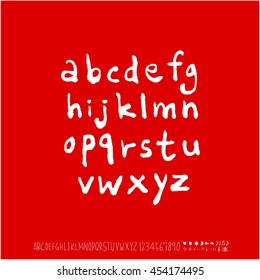 Alphabet & number / handwriting - vector