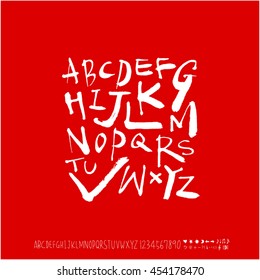 Alphabet & number / handwriting - vector