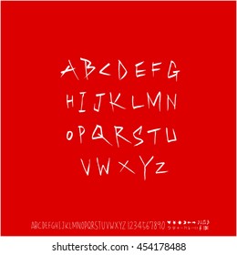 Alphabet & number / handwriting - vector
