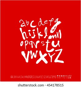 Alphabet & number / handwriting - vector