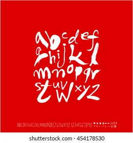 Alphabet & number / handwriting - vector