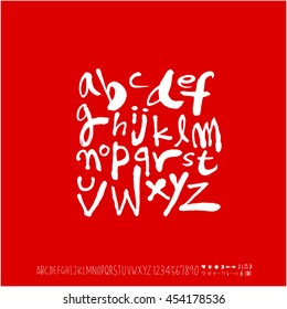 Alphabet & number / handwriting - vector