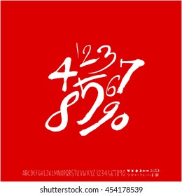 Alphabet & number / handwriting - vector