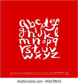 Alphabet & number / handwriting - vector