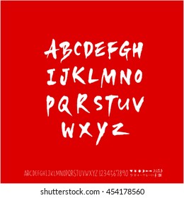 Alphabet & number / handwriting - vector
