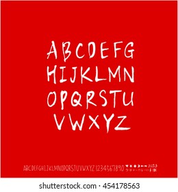 Alphabet & number / handwriting - vector