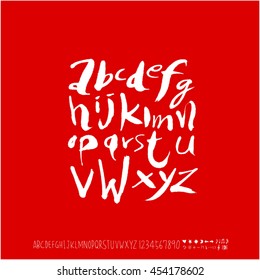 Alphabet & number / handwriting - vector