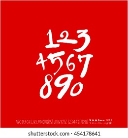Alphabet & number / handwriting - vector