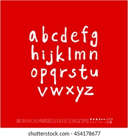Alphabet & number / handwriting - vector