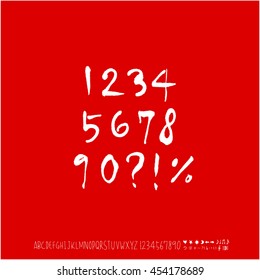 Alphabet & number / handwriting - vector