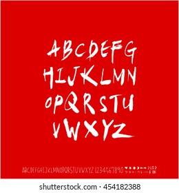 Alphabet & number / handwriting - vector