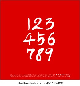 Alphabet & number / handwriting - vector