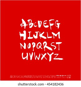 Alphabet & number / handwriting - vector