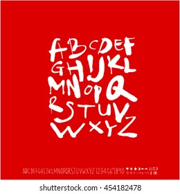 Alphabet & number / handwriting - vector