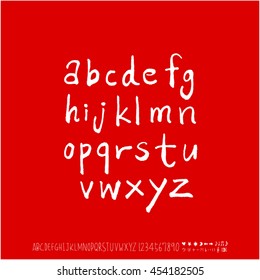 Alphabet & number / handwriting - vector