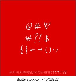 Alphabet & number / handwriting - vector