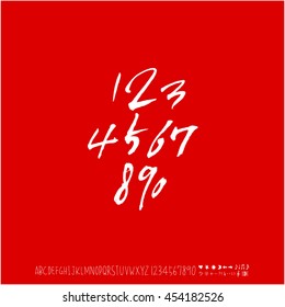 Alphabet & number / handwriting - vector