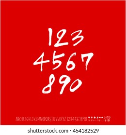 Alphabet & number / handwriting - vector