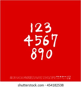 Alphabet & number / handwriting - vector