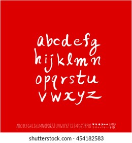 Alphabet & number / handwriting - vector