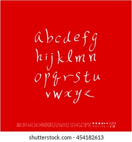 Alphabet & number / handwriting - vector