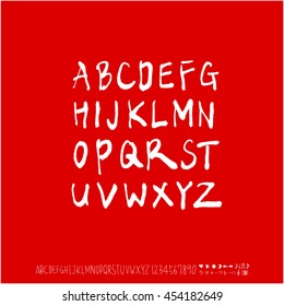 Alphabet & number / handwriting - vector