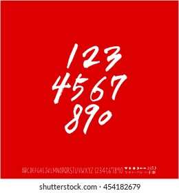 Alphabet & number / handwriting - vector