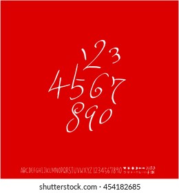 Alphabet & number / handwriting - vector