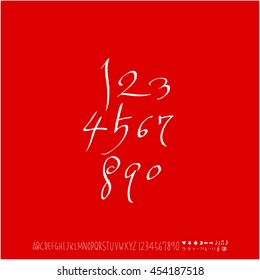 Alphabet & number / handwriting - vector