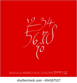 Alphabet & number / handwriting - vector