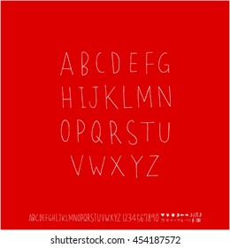 Alphabet & number / handwriting - vector