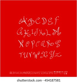 Alphabet & number / handwriting - vector
