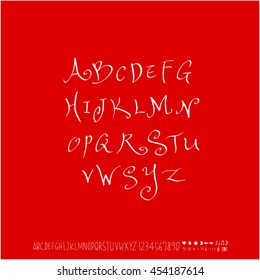 Alphabet & number / handwriting - vector